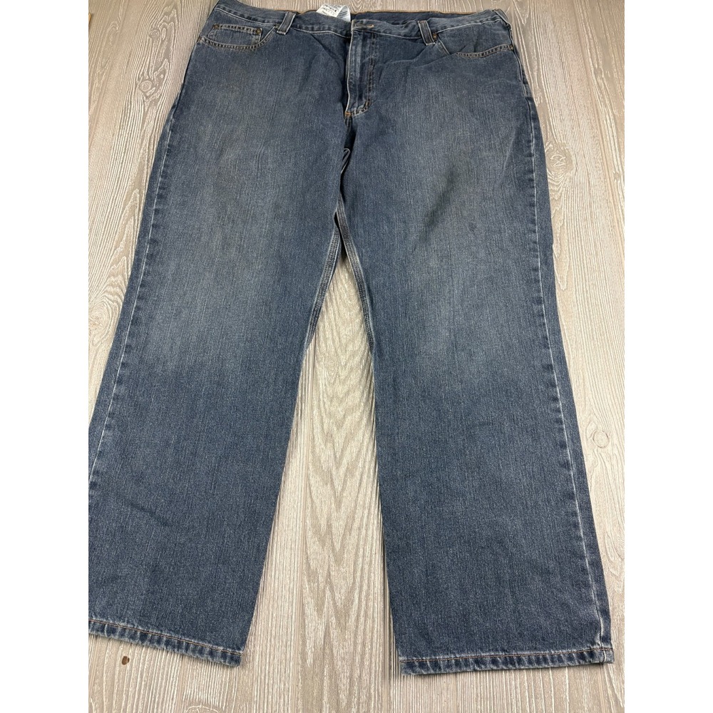 Carhartt Men's Relaxed Straight Jeans Zip Cotton Blue Size 42x30